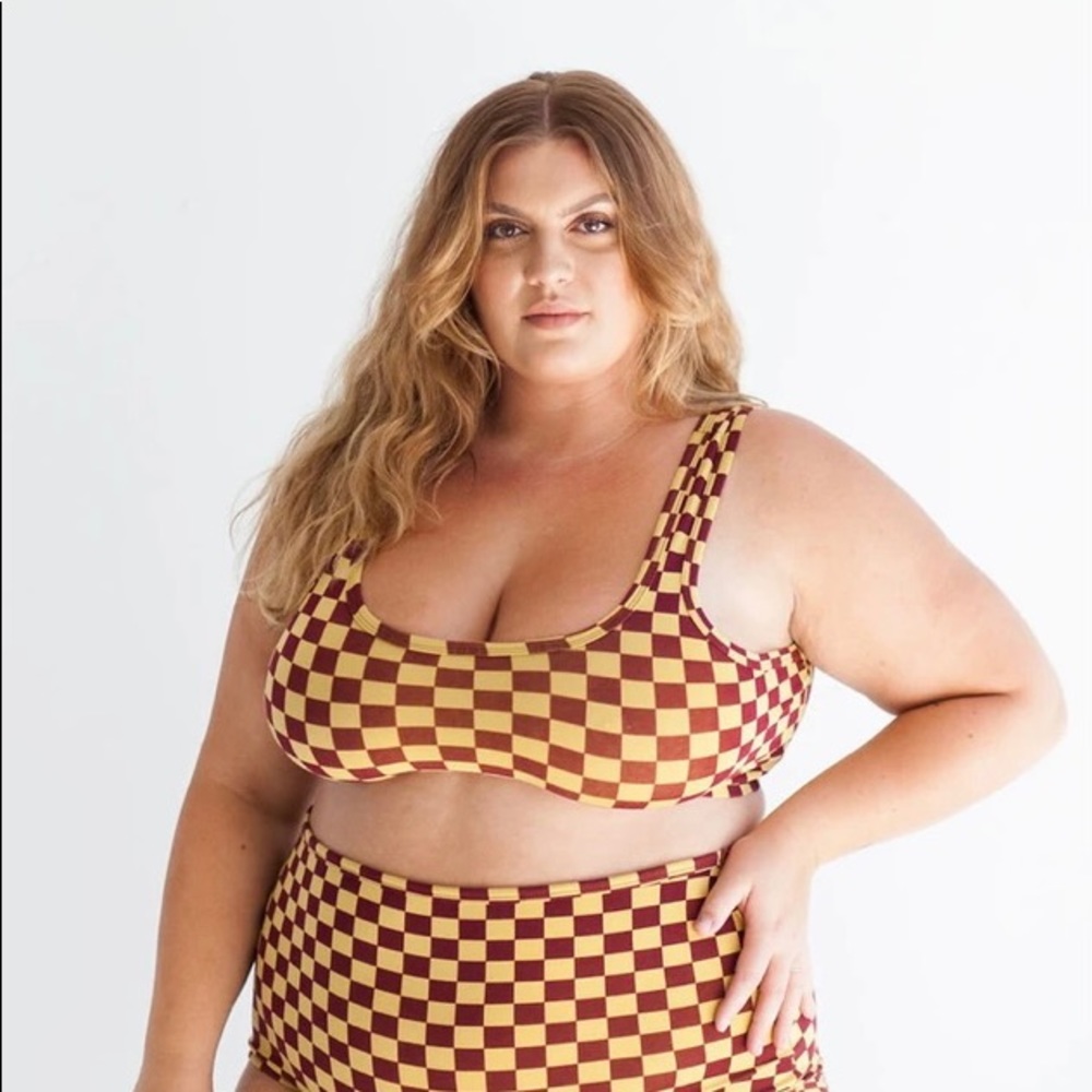 Arq Wide Strap Bra - Check Pattern